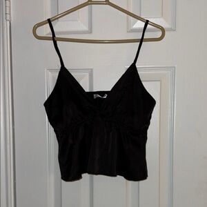 Black Women's Camisole Satin Top